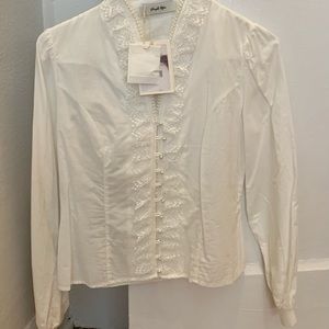 Never Worn Simple Retro Vintage Style White Dress Shirt
